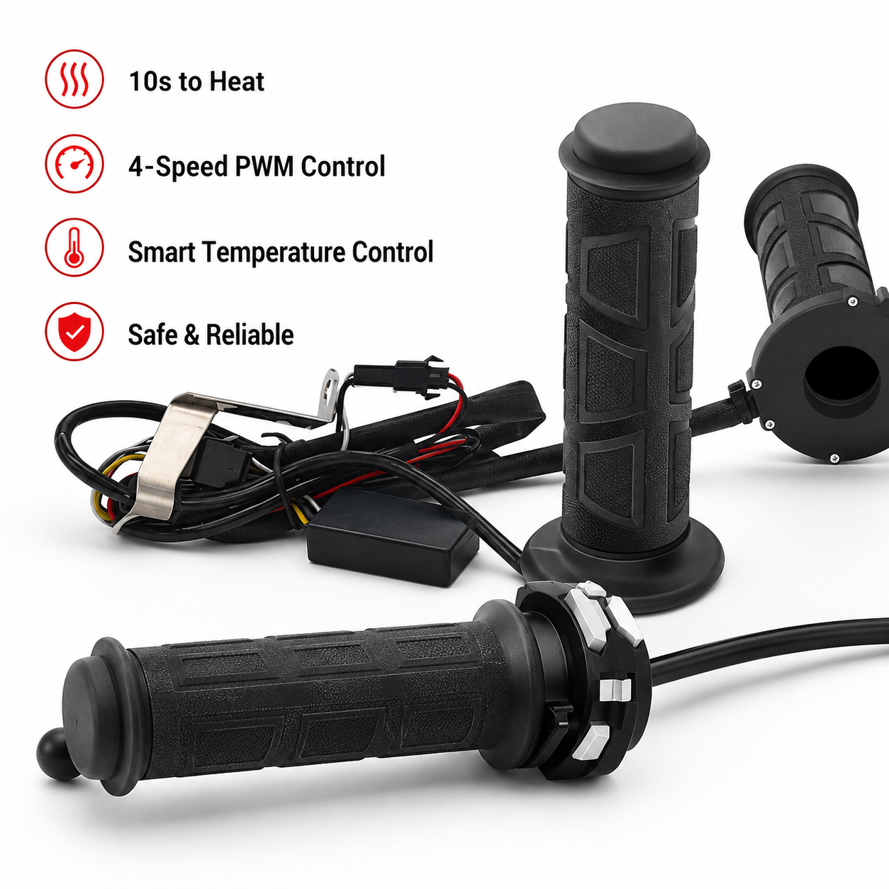 Heated Motorcycle Handlebar Grips 22mm – Universal with Adjustable Temperature