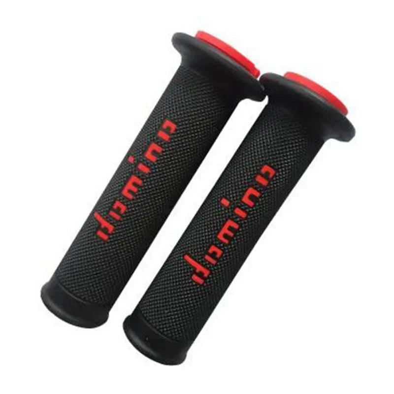 Universal Motorcycle Handlebar Domino Grips — Anti-Slip Rubber Gel (22mm & 24mm)