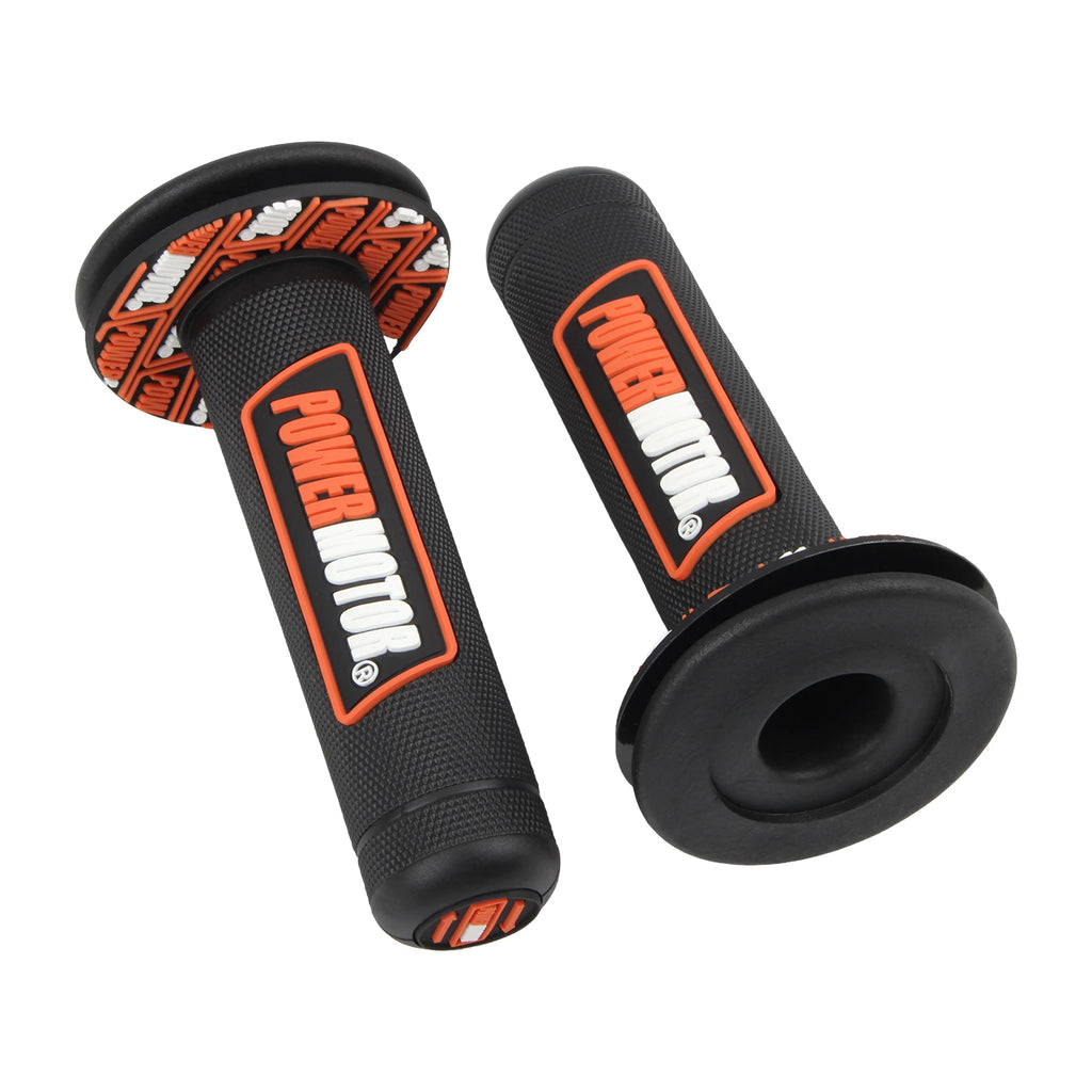 Motorcycle Handlebar Grips — Rubber Gel, Universal Fit (22mm & 24mm)