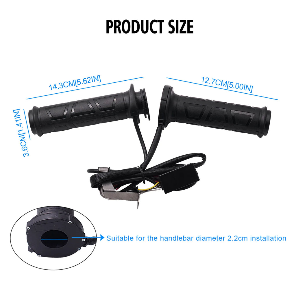 Heated Motorcycle Handlebar Grips 22mm – Universal with Adjustable Temperature