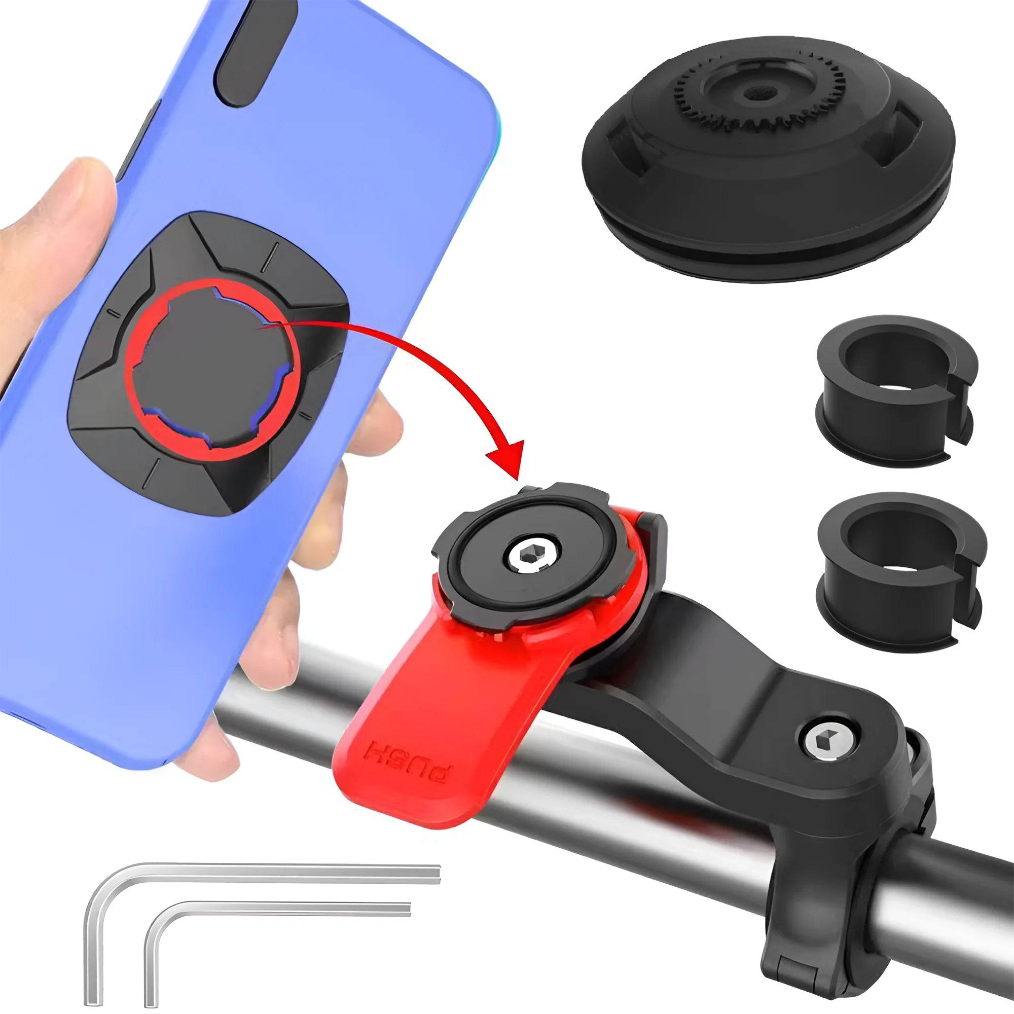 360° Motorcycle Phone Mount – Universal Handlebar Holder