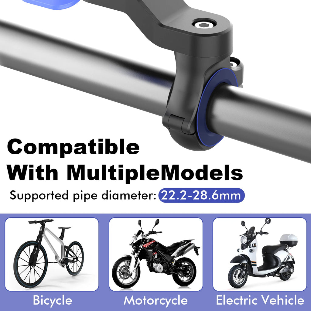 360° Motorcycle Phone Mount – Universal Handlebar Holder